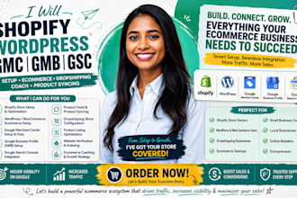 shopify wordpress gmc gmb gsc setup ecommerce dropshipping coach product syncing