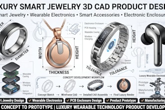 develop luxury smart jewelry, wearables electronics pcb enclosure product design