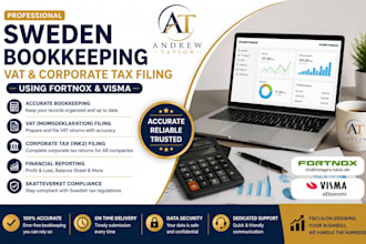 handle sweden bookkeeping vat and corporate tax filing using fortnox and visma