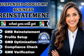 reinstate suspended gmb, profile setup, gmb optimization and verification