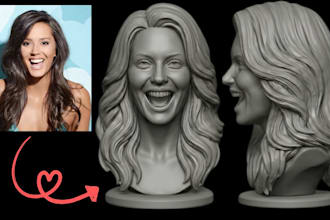 convert 2d photo to realistic 3d head model 3d head bust stl for 3d printing