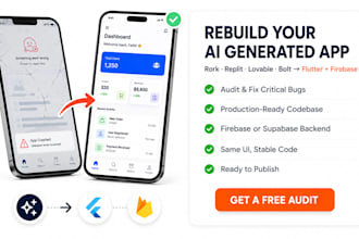 rebuild your broken rork replit lovable app into flutter firebase app