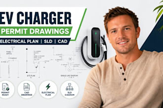 ev charger permit drawings, ev charging electrical plan, ev cad, sld cad