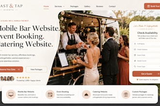 design wix mobile bar website event booking catering website