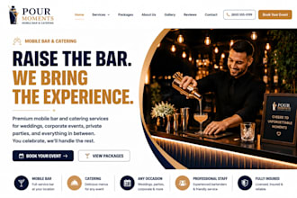 design wix mobile bar website event booking catering website