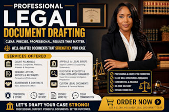draft legal pleadings, motions, complaints, petitions, appeals and ndas