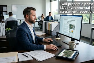 prepare a phase 1 esa environmental site assessment report draft