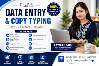 do data entry and copy typing