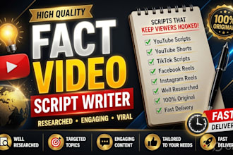 write viral faceless youtube fact video script strong hook