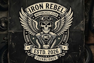 create a modern mc biker, motorcycle logo design