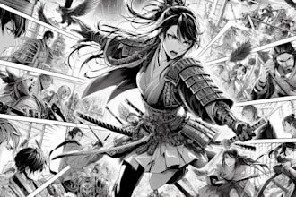 create professional manga comic page illustration