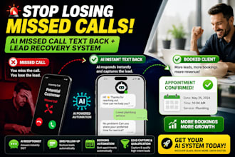 build ai missed call text back lead recovery booking automation