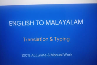 do manual english to malayalam text translation and typing work