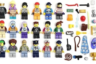 design custom 3d lego minifigure with pad printing uv printing,minifigure decals