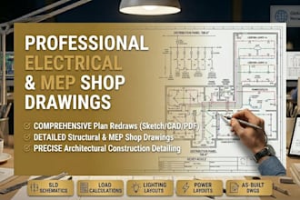 design electrical and mep power lighting shop drawings
