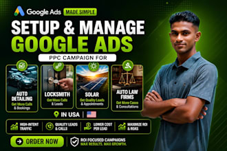 run google ads PPC for auto detailing, locksmith, solar and auto law firms USA