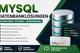 ich erstelle für sie mysql terradata sql  datenbanken und scripte