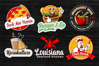 do restaurant food cafe bbq coffee wine beer bakery logo and full branding kit