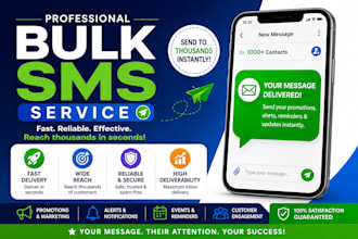 send bulk sms marketing campaign, email blast and text message and bulk sms