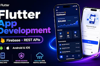 develop flutter mobile app with firebase and rest apis