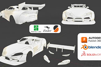 do 3d car body kit, widebody kit panel, 3d car model, stl repair, stl fix