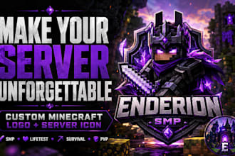 design a professional minecraft server logo and icon