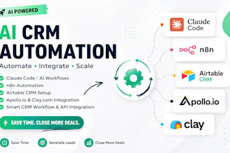 setup claude code n8n ai crm automation workflow airtable crm apollo io clay com