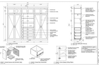 design millwork shop drawing, furniture cabinetry closet, wardrobe cad cnc cut