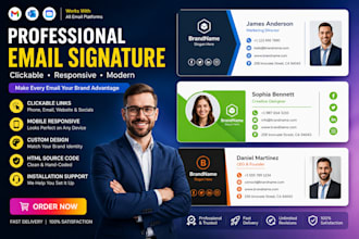 design clickable professional HTML email signature, gmail outlook signature