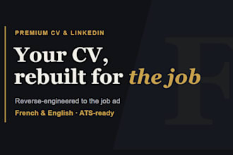 rewrite your bilingual CV and linkedin tailored to the job ad fr en