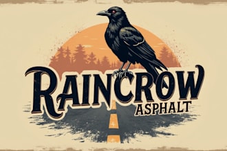 do make raincrow asphalt vintage logo design