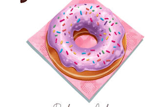design a modern cute bakery donut logo