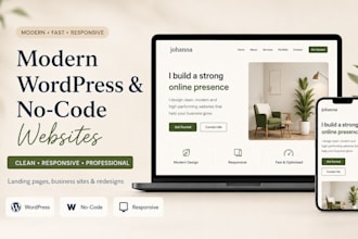 design a modern wordpress or nocode website