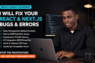fix bugs, errors, and issues in react or nextjs app