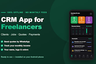 set up a complete CRM mobile app for freelancers