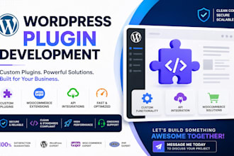 develop custom wordpress plugins, woocommerce plugins and API integrations