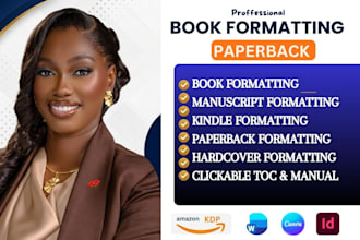 do manuscript formatting, typesetting, paperback layout,  kindle ebook design