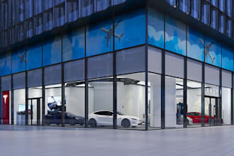 design modern storefront and retail facade rendering