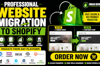 migrate wordpress to shopify transfer neto cubecart ecwid godaddy wix to shopify