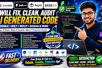 fix clean ai generated code lovable bolt replit base44 production deploy audit