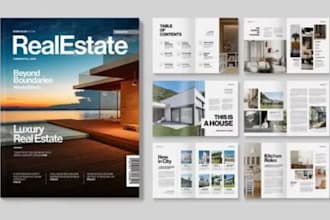 design real estate company profile, property brochure, marketing booklet design