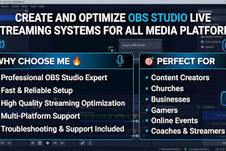 create and optimize obs studio live streaming systems for all media platform