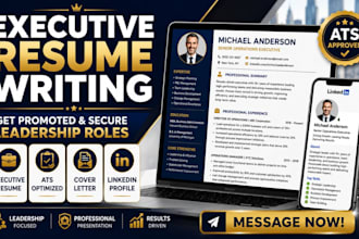 write executive resume and cover letter for promotion and leadership roles today