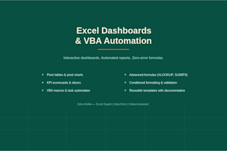 build excel dashboards and automate tasks with vba