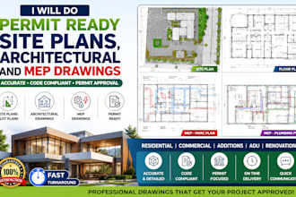 do permit ready site plans, architectural mep drawings, drainage plan in USA