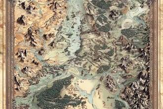 draw detailed hand drawn fantasy map battle map for your dnd