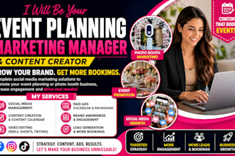 event planning photo booth graphy social media marketing manager content creator