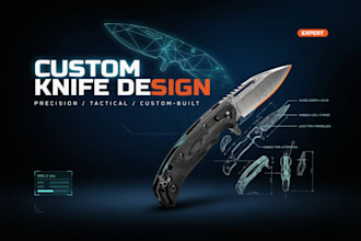 design a custom knife with 3d cad for cnc and manufacturing