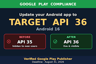 fix your google play app rejection and update it to target API 36