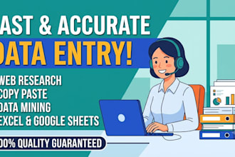 be your expert virtual assistant for data entry and web research